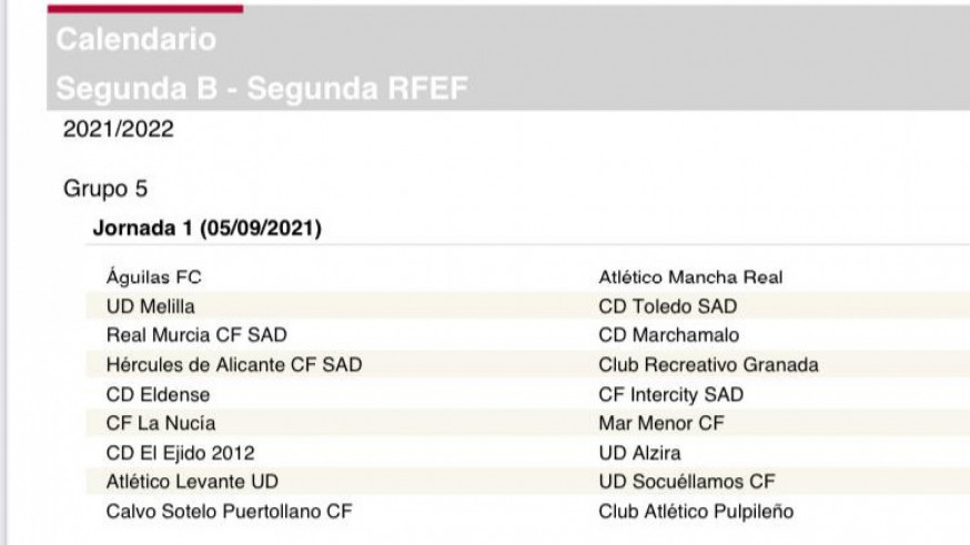 Consulta cómo queda el calendario de la 2ª RFEF 