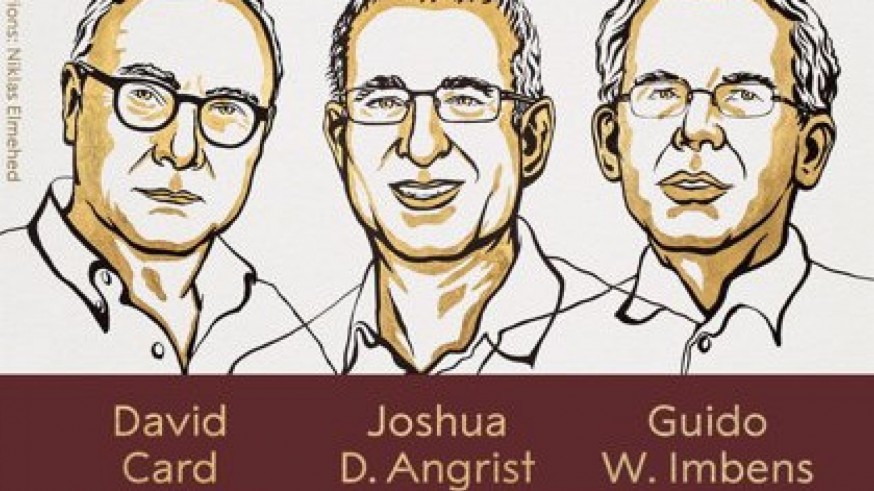 Los tres investigadores premiados con el Nobel de Economía 2021