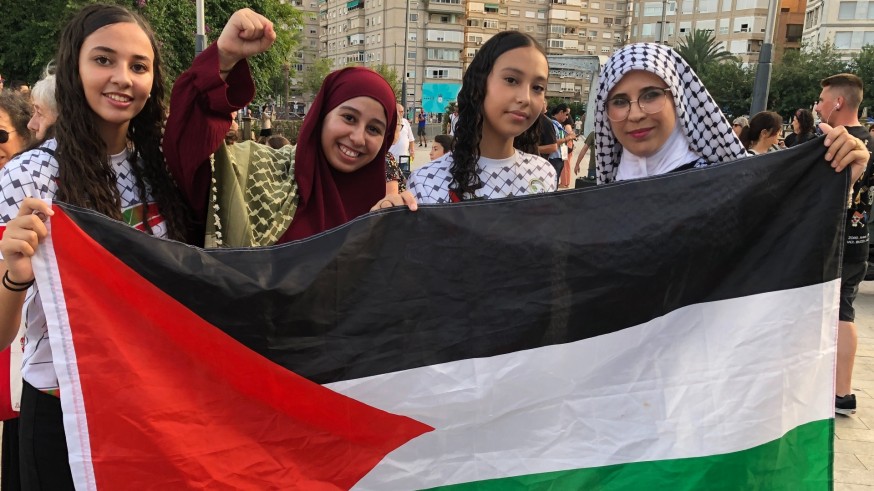 Cadena humana por Palestina en Murcia