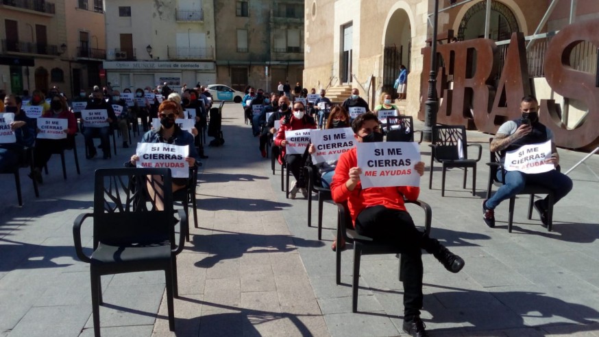 Protesta de hosteleros y organizaciones agrícolas en Cieza. Foto Antonio Gómez