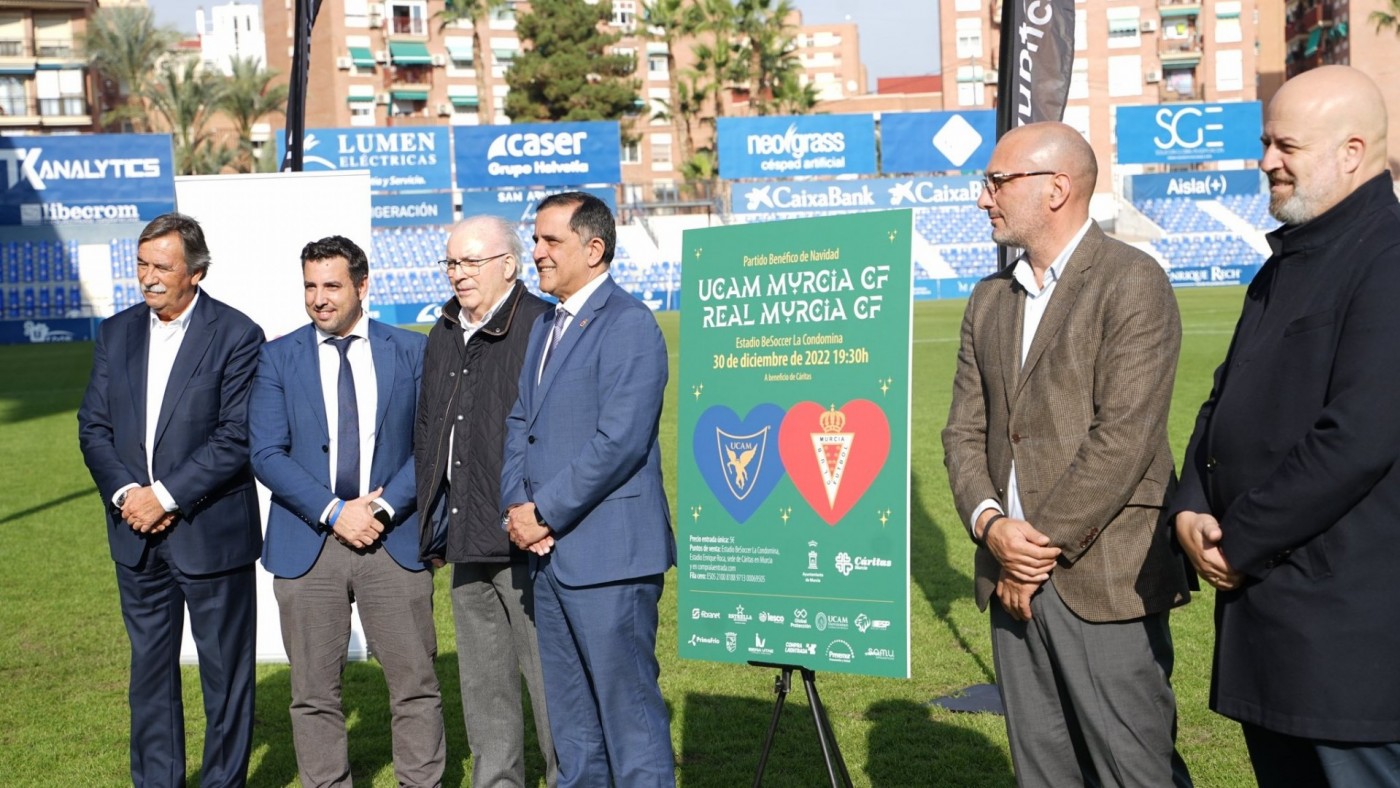 Real Murcia y UCAM Murcia repiten derbi a beneficio de Cáritas