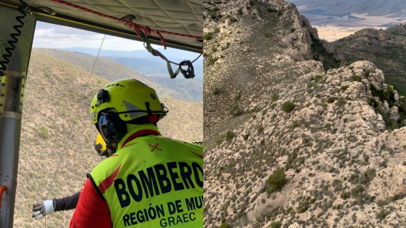 Rescatan en helicóptero a un senderista en Jumilla