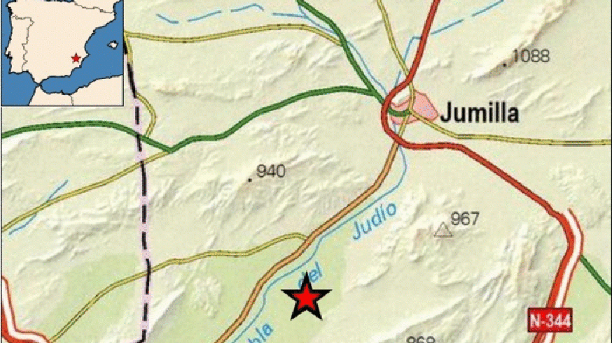 Mapa del terremoto en Jumilla
