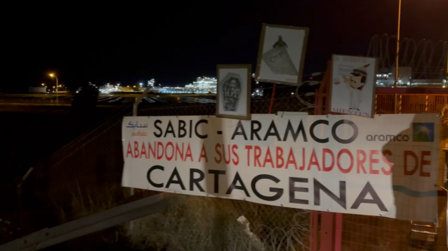 Seguimiento masivo en la primera jornada de huelga en SABIC Cartagena