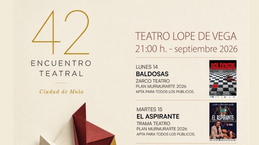 El Encuentro Teatral de Mula regresa con cinco funciones del 14 al 18 de septiembre