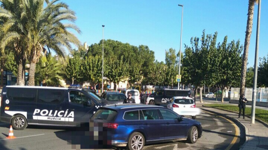 Imagen de un control de movilidad en Murcia