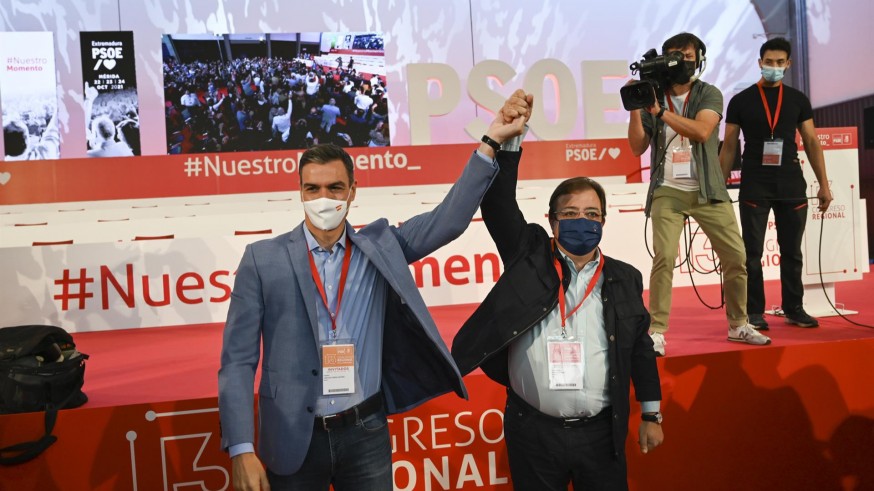 Sánchez, y el presidente de la Junta de Extremadura, Guillermo Fernández Vara