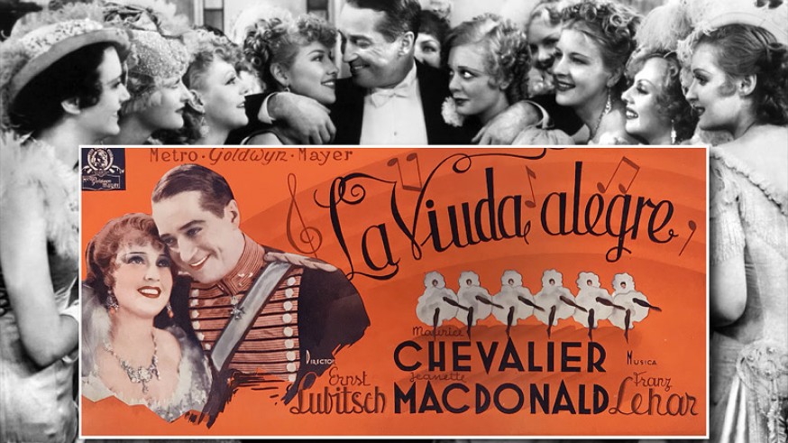 Cartel y fotograma de La viuda alegre