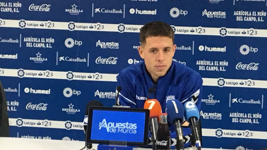 Alberto Noguera hoy en rueda de prensa (foto: LORCA FC)