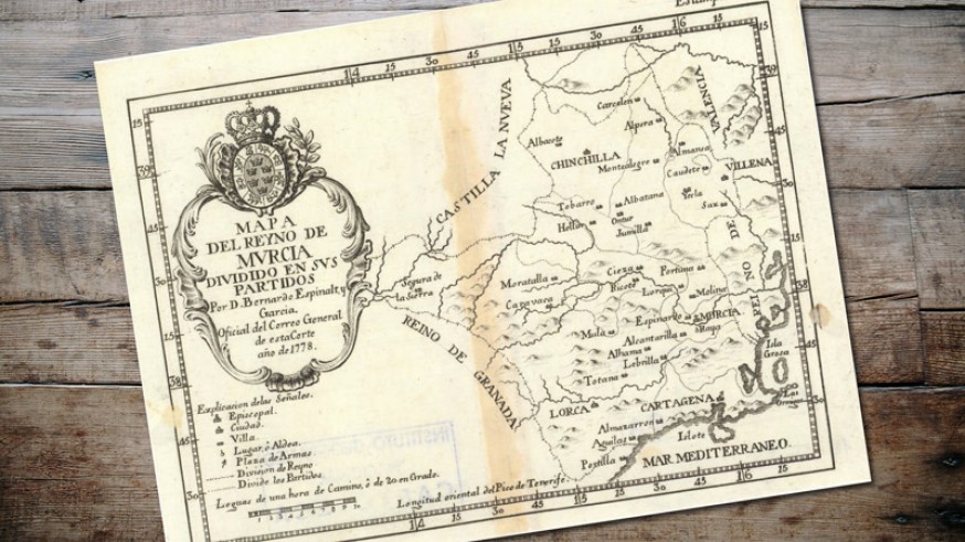 Mapa antiguo del Reino de Murcia