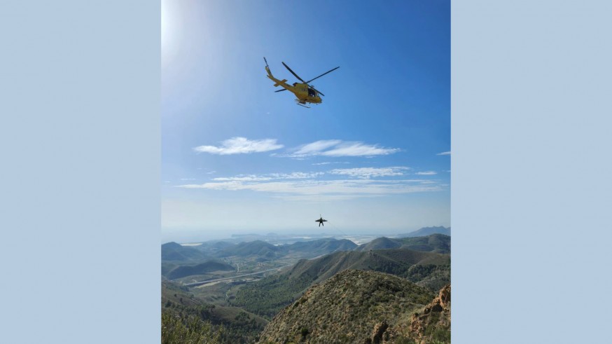 Rescatan a un senderista herido en la "Sierra de la Perdiz" de Mazarrón