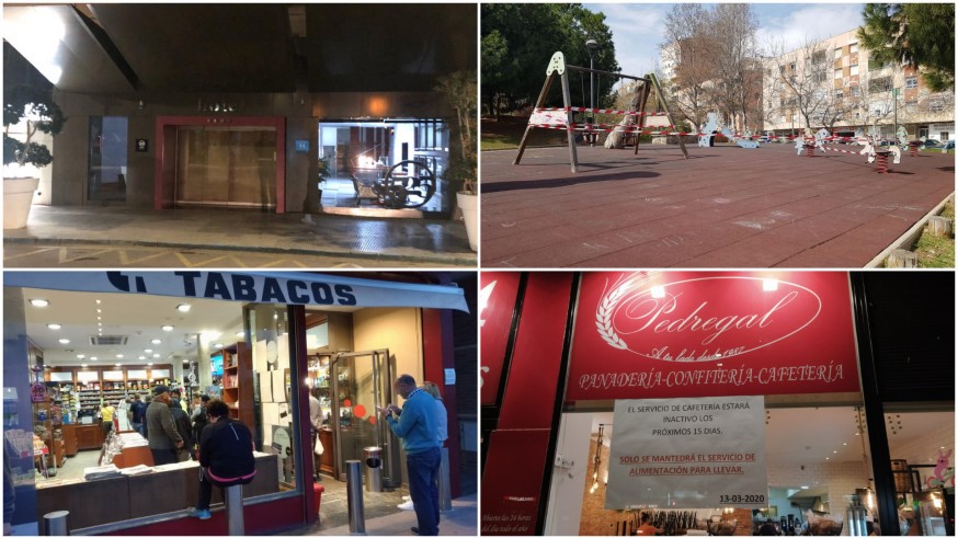 Establecimientos cerrados, parques precintados y colas en los estancos