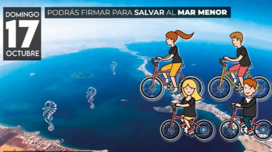 EL ROMPEOLAS. 'Bicifestación' en Cartagena por el Mar Menor