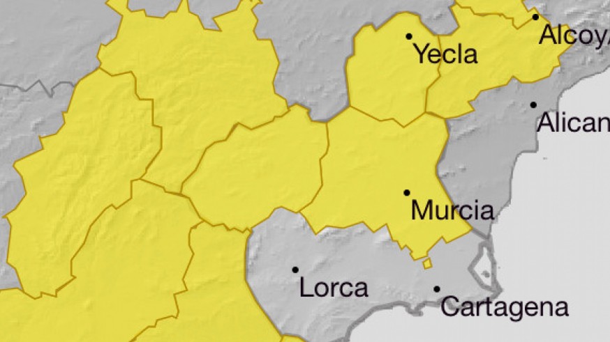 Mapa de avisos de la Aemet