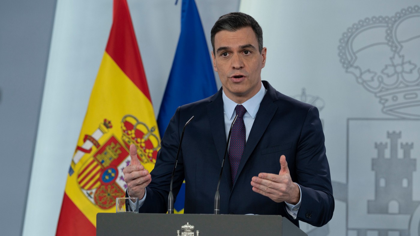 Pedro Sánchez, en su comparecencia del pasado sábado 2 de mayo