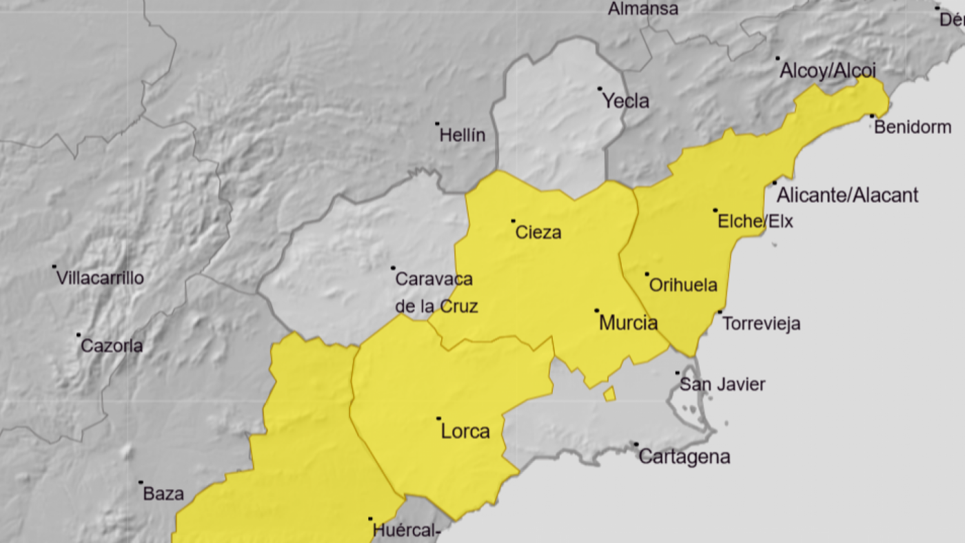Primer aviso meteorológico por calor del 2026: amarillo en Vega del Segura y Guadalentín