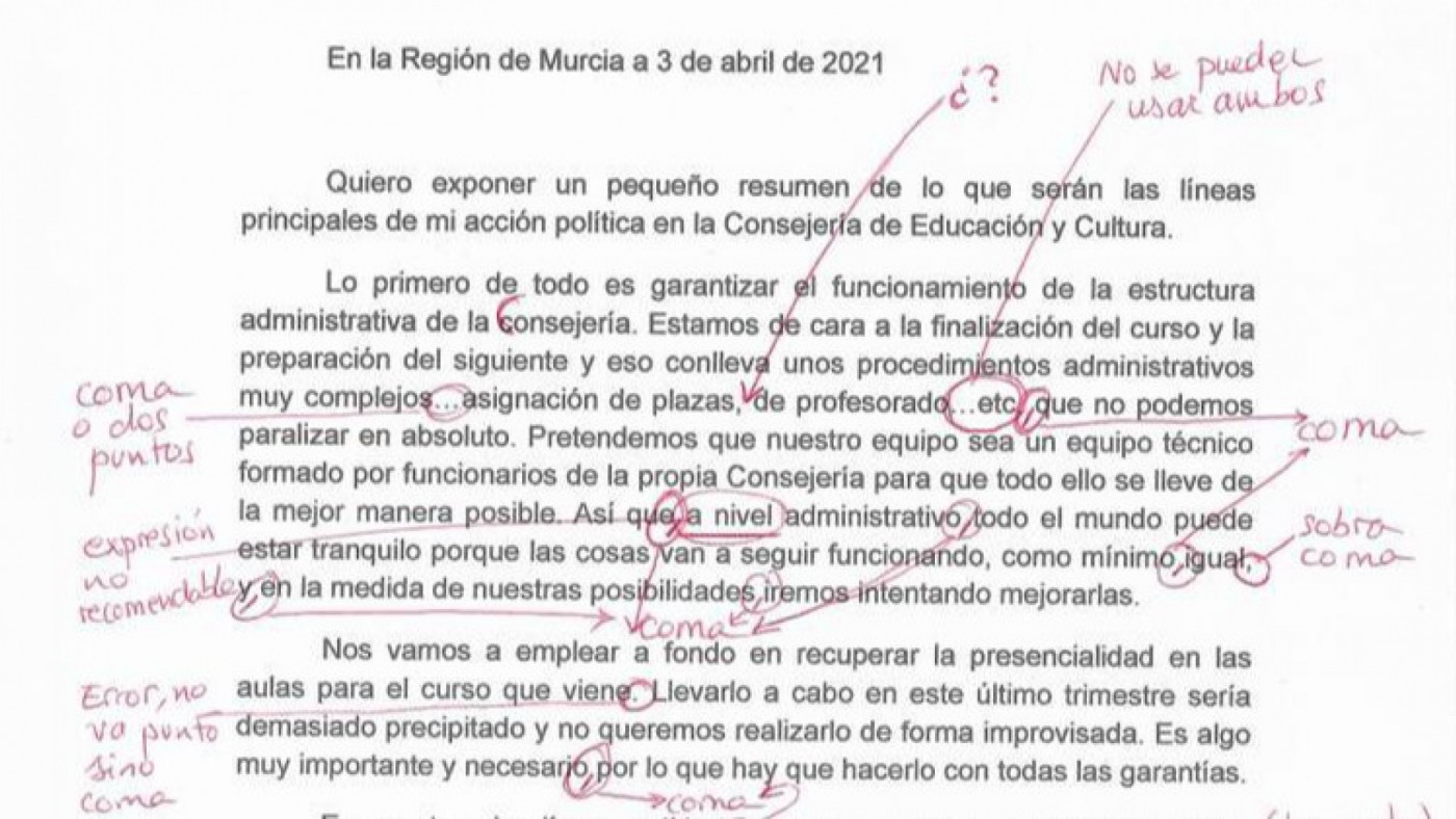 Corrección de la carta publicada por Mabel Campuzano.