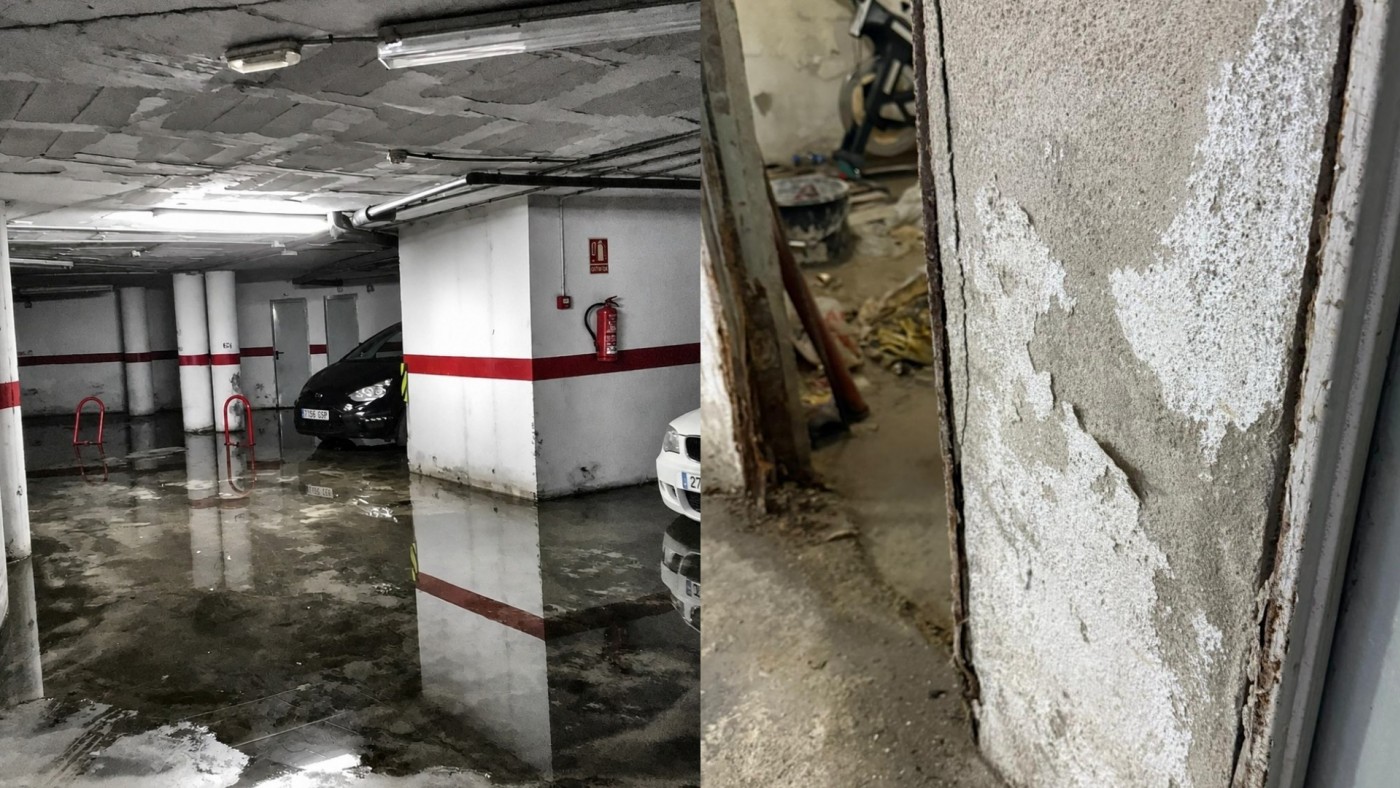 Las filtraciones en unos edificios de Orihuela llegan al Parlamento Europeo