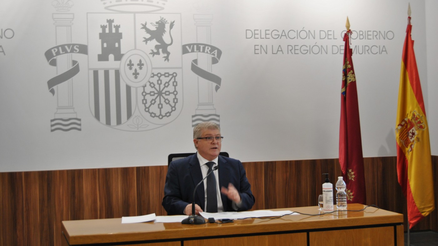 El delegado del Gobierno, José Vélez, durante la presentación de los datos. DELEGACIÓN GOBIERNO