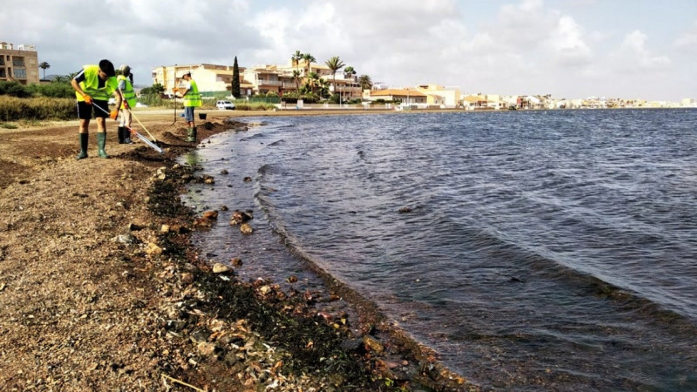 Limpieza de las playas del Mar Menor. FOTO:ORM