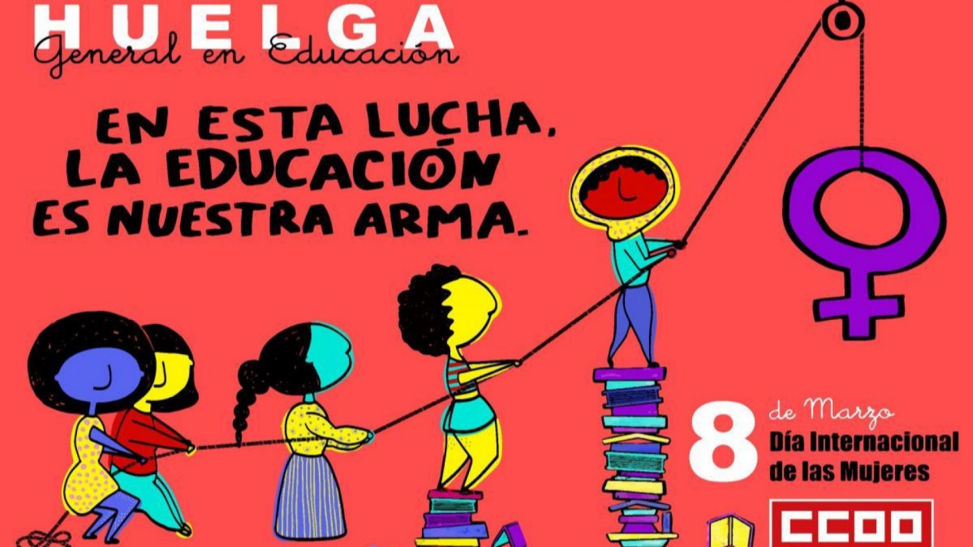 Cartel sobre la huelga educativa el 8 de marzo