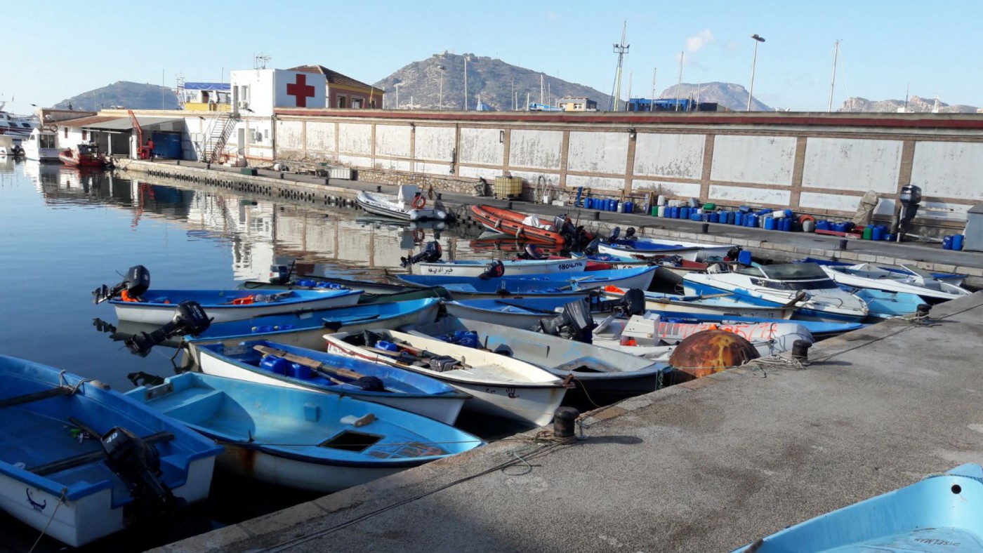 Imgen de algunas embarcaciones llegadas a las costas de la Región con inmigrantes en 2017. ARCHIVO.