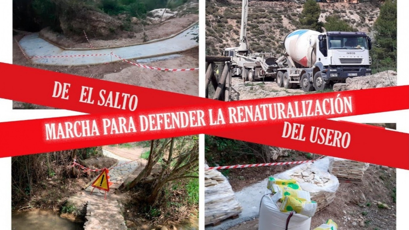Continúan las protestas contra el hormigonado de la senda del Salto del Usero