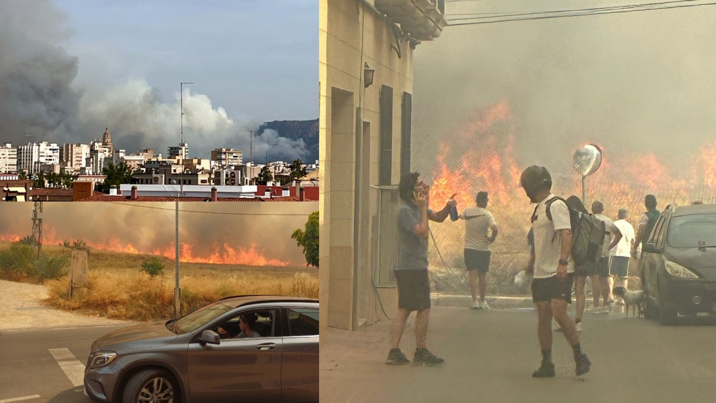 Dos helicópteros trabajan contra el fuego en Murcia