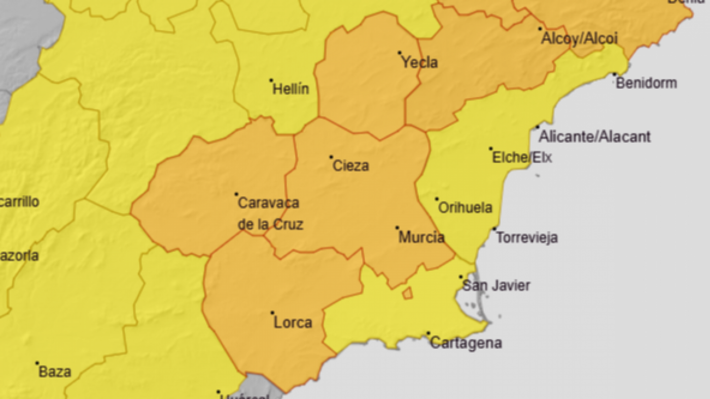 Alerta roja en Valencia y naranja en Murcia este lunes 29 de septiembre