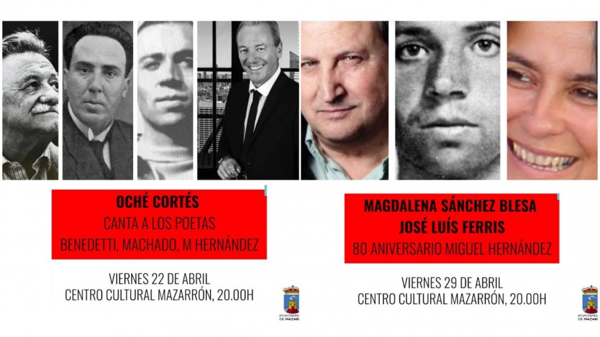 Carteles de las actividades programadas en Mazarrón con motivo del Día del Libro