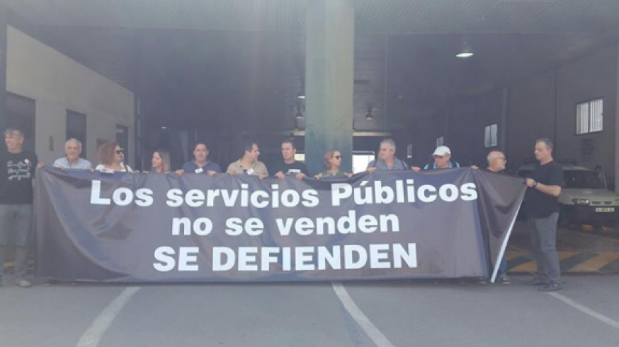 Protesta en la ITV de Alcantarilla el pasado mes de julio