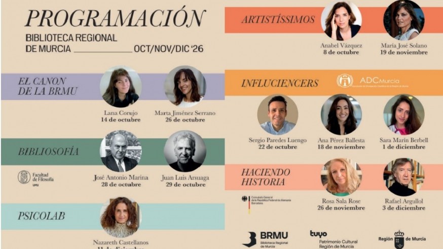 Marina y Arsuaga en el programación de la Biblioteca Regional