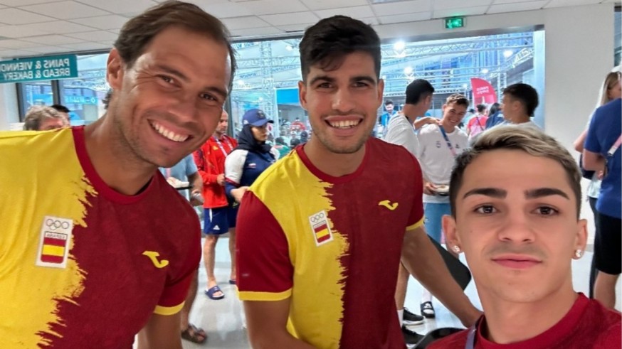 Alcaraz y Nadal ya causan furor en la Villa Olímpica
