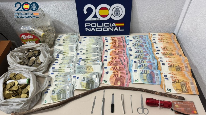 Detenido infraganti con 4.300 euros que acababa de robar de un local de Alcantarilla