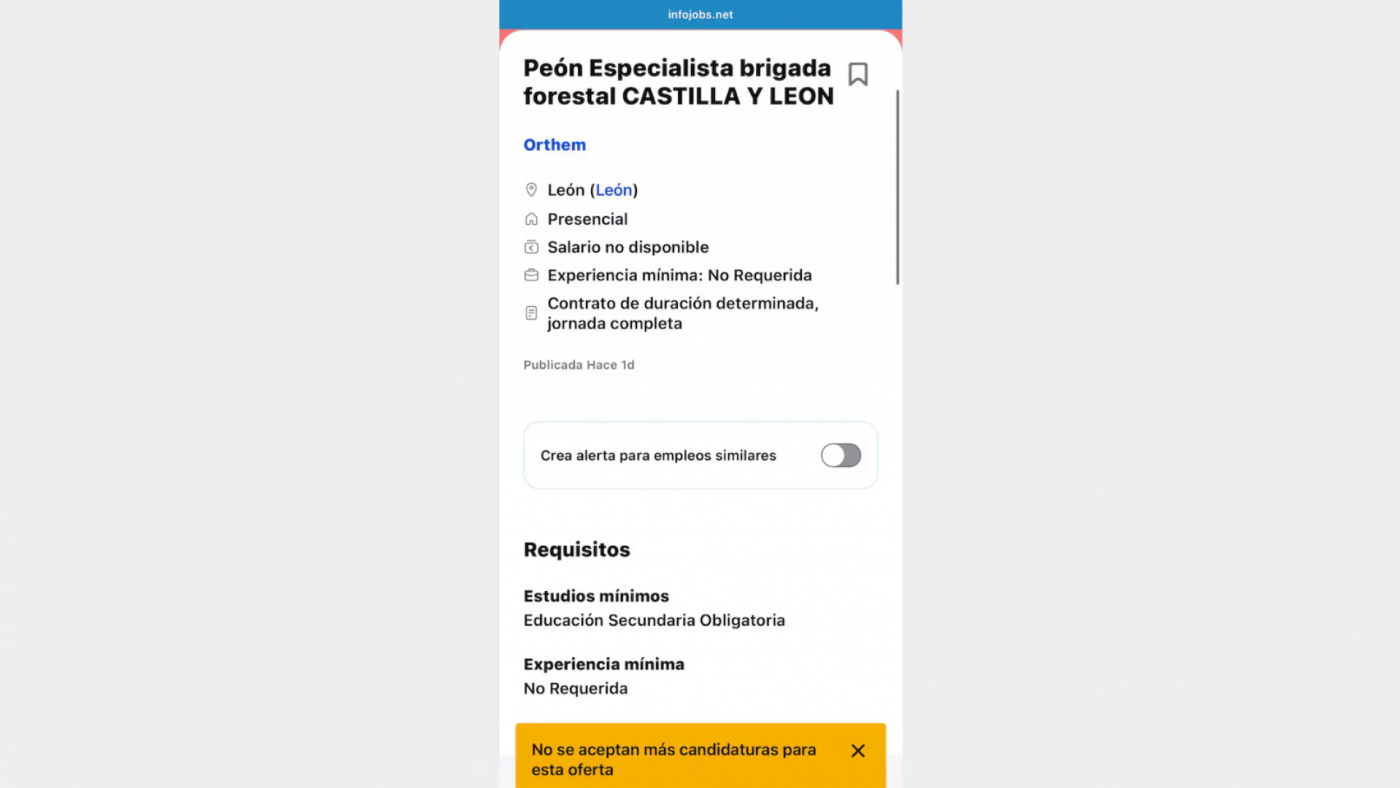 La Junta de Castilla y León "analizará" las ofertas de empleo en labores de extinción del grupo murciano Hozono Global