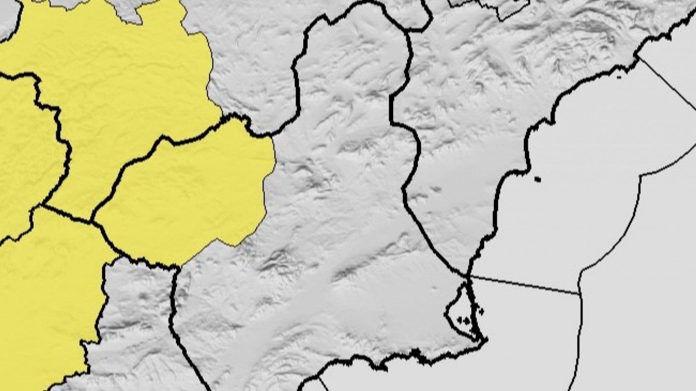 Previsión de tormentas el viernes en el Noroeste de la Región de Murcia