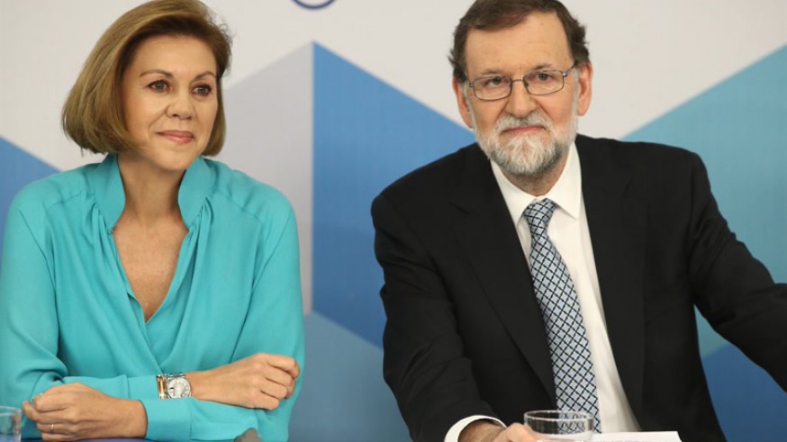 Rajoy junto a Cospedal en la reunión del Comité Ejecutivo Nacional del PP
