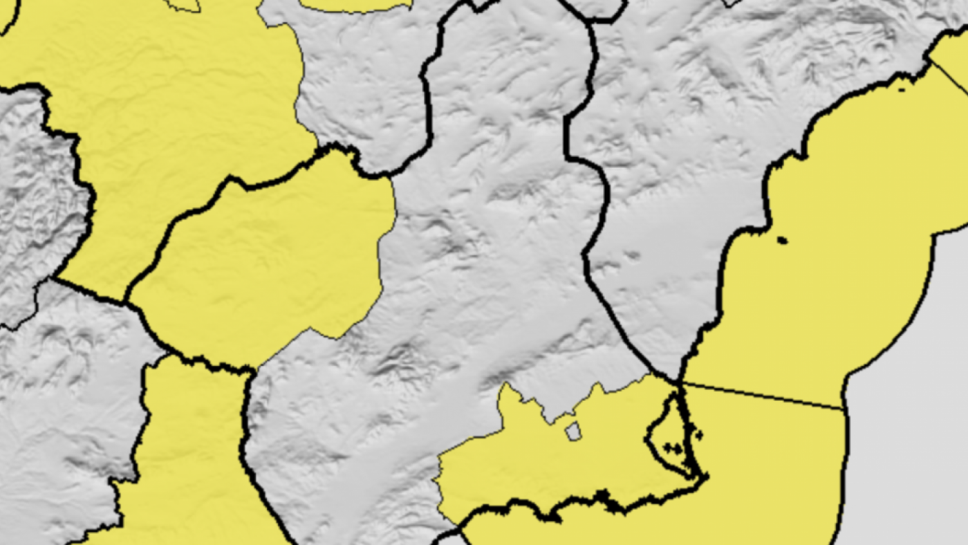 AEMET amplia hasta el martes el aviso amarillo por viento en Noroeste, Altiplano y Guadalentín