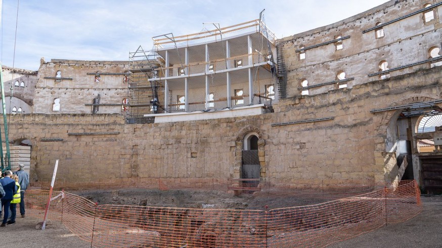 Imagen de los trabajos en el Anfiteatro Romano de Cartagena, ubicado bajo la Plaza de Toros