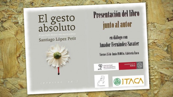 Cartel presentación en Murcia de libro de Santiago López Petit