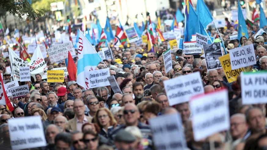 Protesta de los pensionistas en Madrid. 