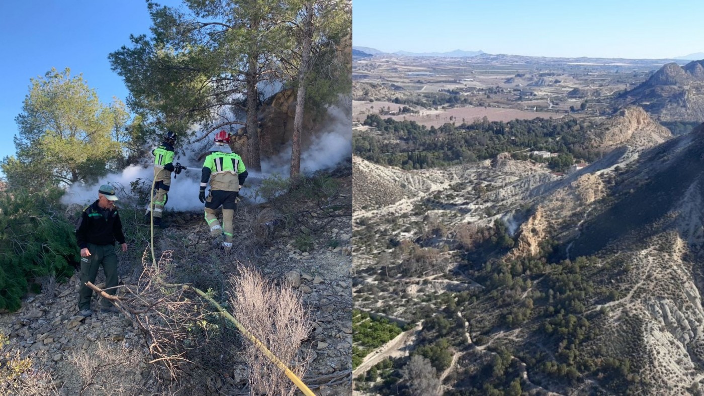 Bomberos del CEIS sofocan un conato de incendio en El Ope de Archena