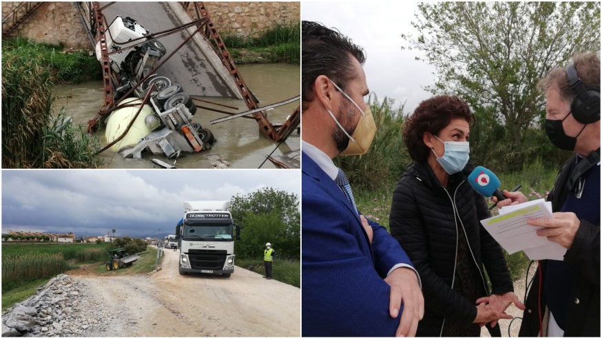 Hablamos con la alcaldesa de Beniel y el vicealcalde de Murcia en el lugar donde se derrumbó el puente