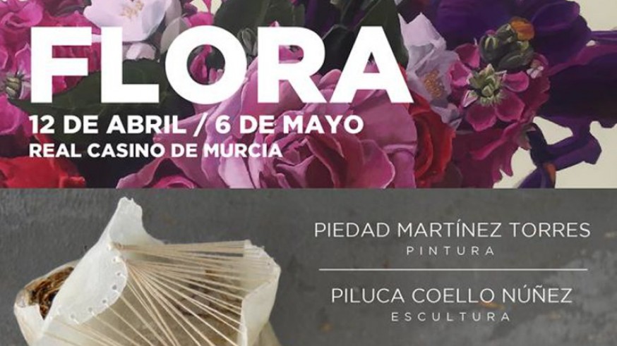Cartel anunciador de la exposición FLORA en el Casino de Murcia