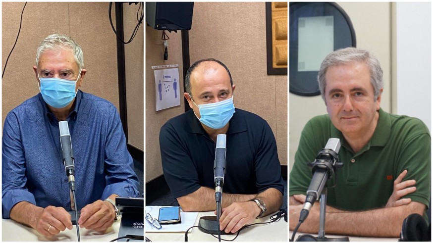 Enrique Nieto, Javier Adán y Manolo Segura, periodistas.
