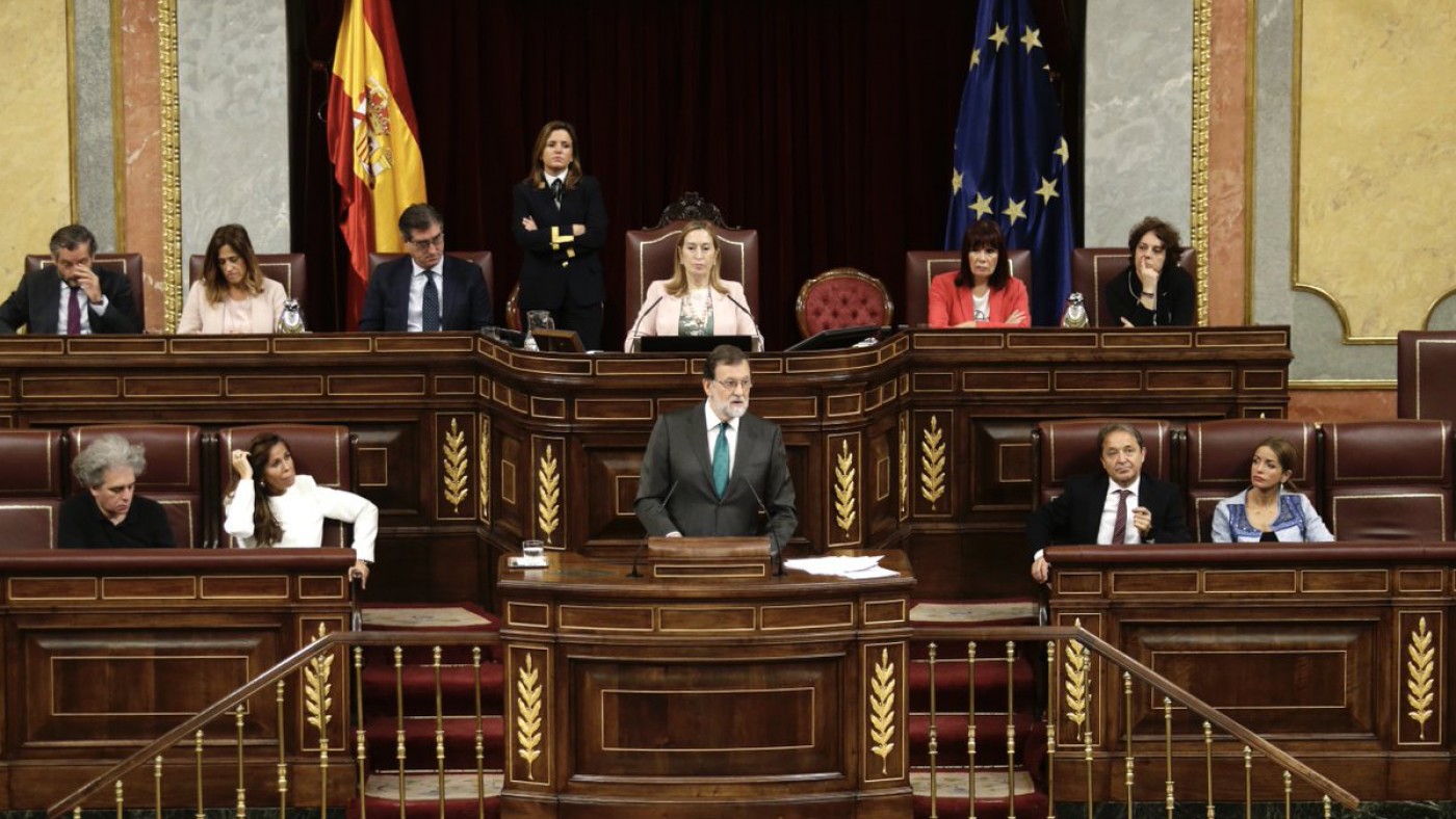 Rajoy, ayer durante su intervención