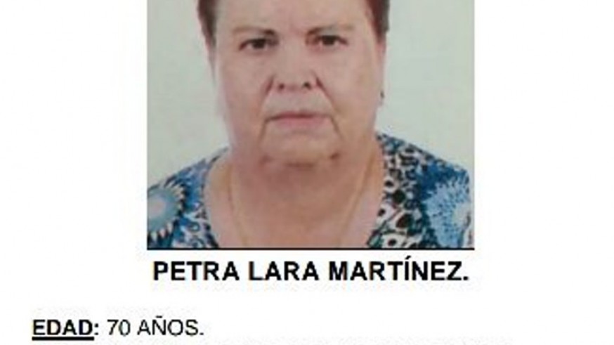 Cartel de búsqueda de Petra Lara, la mujer desaparecida
