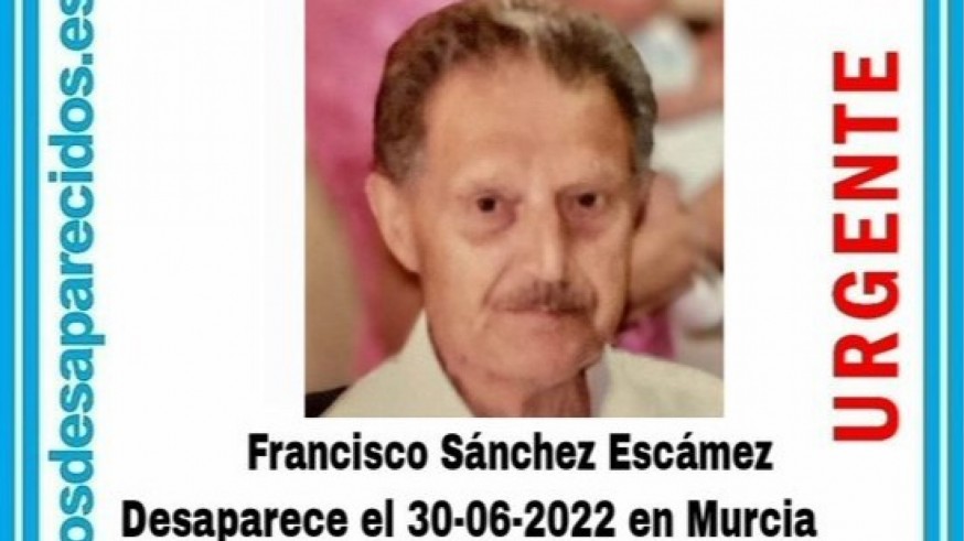Desaparecido desde el jueves en Murcia un hombre 83 años 