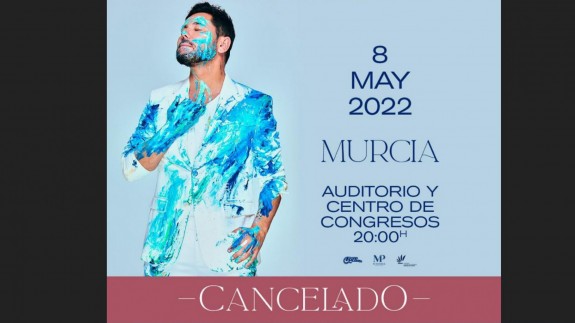 Cancelado el concierto de Miguel Poveda previsto para este domingo en Murcia
