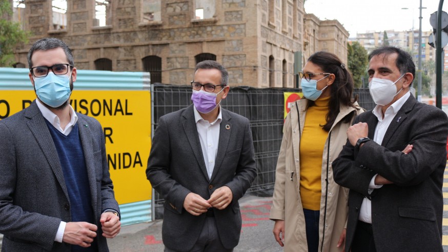 Rueda de prensa del PSOE junto a la cárcel vieja